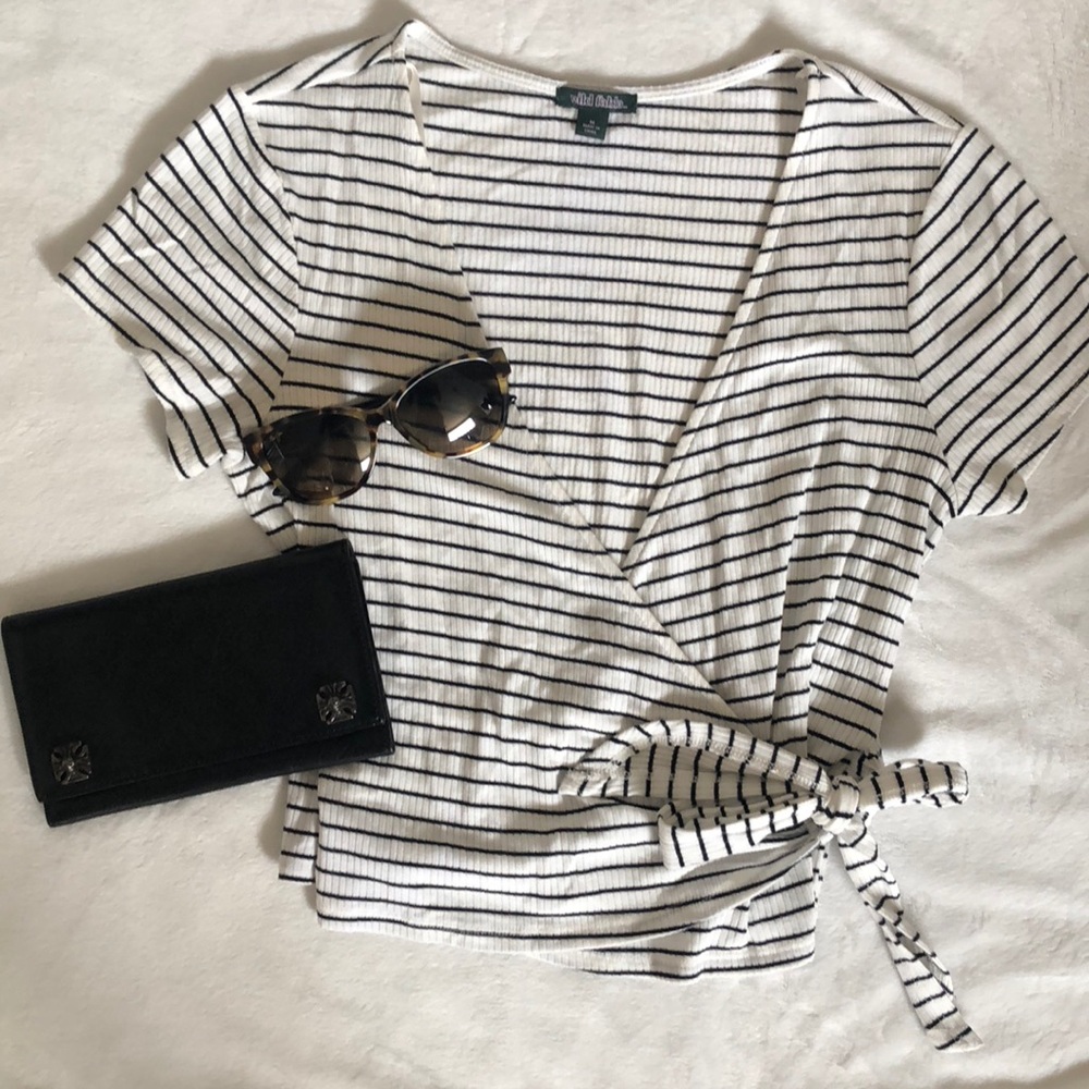 Striped wrap top